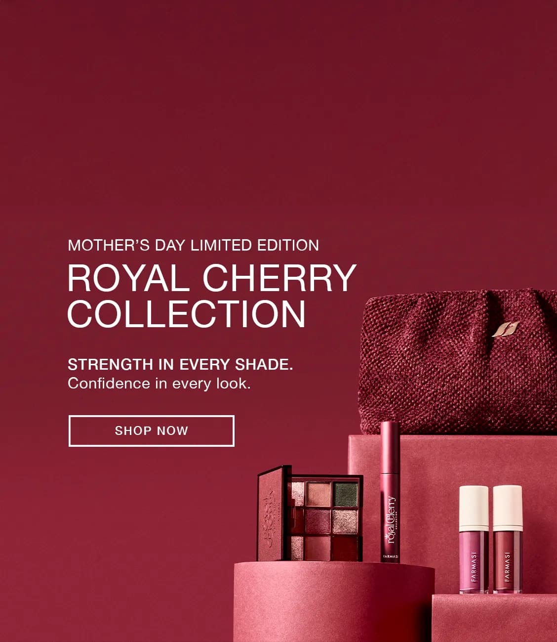 Farmasi makeup collection with foundations, mascaras and lip products